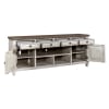 Heartland 76 Inch Tile TV Console in Antique White w/ Tobacco Top Finish by Liberty Furniture - LIB-824-TV76T - Image 5 of 0