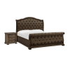 Durango 6 Piece Sleigh Upholstered Bedroom Set in Willadeene Brown/Antique Brass Finish by Magnussen - MAG-B5133-52-SET - Image 1 of 0