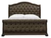 Durango 6 Piece Sleigh Upholstered Bedroom Set in Willadeene Brown/Antique Brass Finish by Magnussen - MAG-B5133-52-SET - Image 2 of 0
