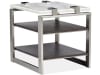 Paradox 3 Piece Occasional Table Set in Pearl White/Roasted Almond/Brushed Platinum Finish by Magnussen - MAG-T4852-43-03 - Image 2 of 0