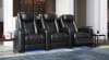 Azure LHR Power Theater Seating - 3 Black Leather Match Chairs By Octane Seating - Straight Row - Image 1 of 0