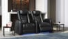 Azure LHR Power Theater Seating - 3 Black Leather Match Chairs By Octane Seating - Straight Row - Image 2 of 0