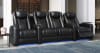 Azure LHR Power Theater Seating - 3 Black Leather Match Chairs By Octane Seating - Straight Row - Image 3 of 0