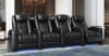 Azure LHR Power Theater Seating - 3 Black Leather Match Chairs By Octane Seating - Straight Row - Image 4 of 0