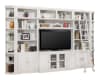 Boca 7 Piece Entertainment Wall with Corner Bookcases in Cottage White Finish by Parker House - PH-BOC-7PC-ENT-RNDWALL - Image 2 of 0