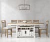 Americana Modern Island Counter Extendable Table 9 Piece Dining Set in Cotton Finish by Parker House - PH-DAME-9PC-72CTR-2226-COT - Image 1 of 0