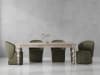 Crossings 5 Piece Rectangular Dining Table Set in Toasted Tumbleweed Finish by Parker House - PH-DEDE-5PC-84REC-DBGO-QMSG - Image 1 of 0