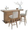 Escape 3 Piece Dining Bar Set with Stone Top in Glazed Natural Oak Black Metal Trim Finish by Parker House - PH-DESC-3PC-78BAR-2530S - Image 4 of 0
