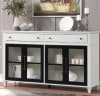 Domino 68 Inch TV Console in Cottage White and Black Finish by Parker House - DOM#68 - Image 2 of 0
