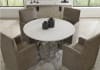 Pure Modern 54 Inch Round Quartz Top Table 5 Piece Dining Set in Moonstone Finish by Parker House - DPUR-54RND-4L - Image 3 of 0