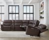 Easton 6 Piece Sectional with Power Headrest & Lumbar in Steamboat Brown Cover by Parker House - PH-MEAS-KIT-6A-P3Z-STBR - Image 3 of 0