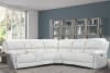 Empire 5 Piece Power Sectional in Verona Ivory Leather by Parker House - MEMP-5-VIV - Image 2 of 0