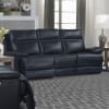 Paxton 2 Piece Power Reclining Set with Power Headrests in Navy Leather by Parker House - MPAX-NAV-SET - Image 4 of 0