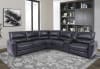 Samson 6 Piece Sectional with Power Headrests and USB Ports in Banner Navy Fabric by Parker House - MSAM-PACKA(H)-BAN - Image 2 of 0