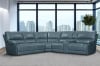 Whitman 4 Piece Power Cordless Sectional with Power Headrests and USB Ports in Verona Azure Leather by Parker House - MWHI-4-VAZ - Image 3 of 0