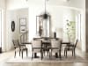 Quincy 7 Piece Pedestal Dining Room Set in Black and Soft Bronze Finish by Pulaski - PUL-P375-DR-K1-70-71 - Image 1 of 0