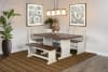 Pasadena 4 Piece Breakfast Nook Dining Room Set in Marble White and Buckskin by Sunny Designs - SD-0113MB - Image 1 of 0