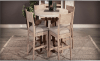 Rowan 5 Piece Round Counter Height Dining Room Set in Light Grey and Wheat by Sunny Designs - SD-1192LW-1506WE-24C - Image 2 of 0