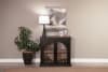Elena Small Cabinet w/Arched Glass Doors in Umbra Black and Oak Grove Finish by Sunny Designs - SD-2167UO - Image 2 of 0