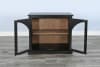 Elena Small Cabinet w/Arched Glass Doors in Umbra Black and Oak Grove Finish by Sunny Designs - SD-2167UO - Image 4 of 0