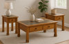 Sedona 3 Piece Occasional Table Set with Slate Top in Rustic Oak Finish by Sunny Designs - SD-3143RO2-C-3143RO2-CS - Image 1 of 0