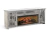76 Inch TV Console with Fireplace Option in Alpine Grey Finish by Sunny Designs - SD-3662AG-76 - Image 5 of 0