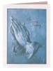 Blue praying hands service folder used in funeral service operations, from lynch supply  - Image 1 of 0