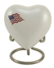 Classic flag keepsake heart-white cremation supplies and equipment product - Image 1 of 0