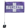 Lead car magnetic funeral flags with 9 1/2" x 17" banner used in funeral service operations, from lynch supply  - Image 1 of 0