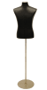 Black leatherette male body form made of dense foam for professional retail shirt and jacket display. - Image 2 of 0