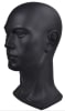 Matte black plastic male mannequin head display for hats and glasses - Image 2 of 0