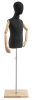 Child display dress form with natural canvas torso on wooden flat base adjustable retail mannequin for boutiques and designers - Image 3 of 0