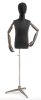 Child display dress form with bronze canvas torso on metal tripod base adjustable retail mannequin for boutiques and designers - Image 1 of 0