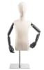 Child display dress form with bronze canvas torso on metal countertop base adjustable retail mannequin for boutiques and designers - Image 1 of 0