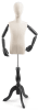 Child display dress form with natural canvas torso on wooden tripod base adjustable retail mannequin for boutiques and designers - Image 1 of 0