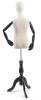 Child display dress form with natural canvas torso on wooden tripod base adjustable retail mannequin for boutiques and designers - Image 2 of 0