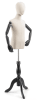 Child display dress form with natural canvas torso on wooden tripod base adjustable retail mannequin for boutiques and designers - Image 3 of 0