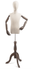 Child display dress form with natural canvas torso on wooden tripod base adjustable retail mannequin for boutiques and designers - Image 1 of 0