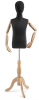 Child display dress form with natural canvas torso on wooden tripod base adjustable retail mannequin for boutiques and designers - Image 1 of 0
