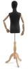 Child display dress form with natural canvas torso on wooden tripod base adjustable retail mannequin for boutiques and designers - Image 2 of 0