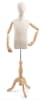 Child display dress form with natural canvas torso on wooden tripod base adjustable retail mannequin for boutiques and designers - Image 1 of 0