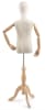 Child display dress form with natural canvas torso on wooden tripod base adjustable retail mannequin for boutiques and designers - Image 2 of 0