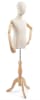 Child display dress form with natural canvas torso on wooden tripod base adjustable retail mannequin for boutiques and designers - Image 3 of 0