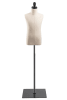 Child display dress form with natural canvas torso on flat metal base - adjustable retail mannequin for boutiques and designers - Image 1 of 0