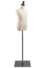 Child display dress form with natural canvas torso on flat metal base - adjustable retail mannequin for boutiques and designers - Image 2 of 0