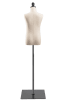 Child display dress form with natural canvas torso on flat metal base - adjustable retail mannequin for boutiques and designers - Image 3 of 0