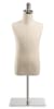 Child display dress form with natural canvas torso on flat metal countertop base - adjustable retail mannequin for boutiques and designers - Image 1 of 0