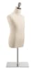 Child display dress form with natural canvas torso on flat metal countertop base - adjustable retail mannequin for boutiques and designers - Image 2 of 0