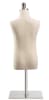 Child display dress form with natural canvas torso on flat metal countertop base - adjustable retail mannequin for boutiques and designers - Image 3 of 0