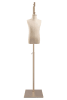 Child display dress form with natural canvas torso on metal hanging base - adjustable retail mannequin for boutiques and designers - Image 1 of 0
